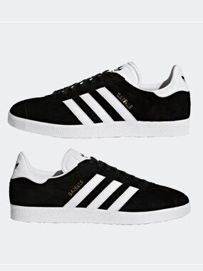 NWT Adidas Gazelle Black White Suede Sneakers Men’s 7.5/Women's 8.5
